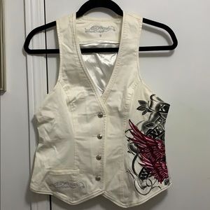 Ed Hardy “Death or Glory” Embroidered Vest